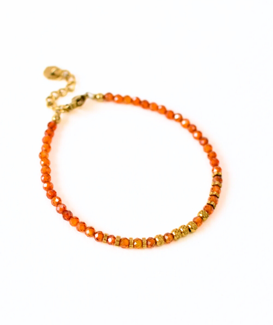 Gaia orange - Bracelet perlé