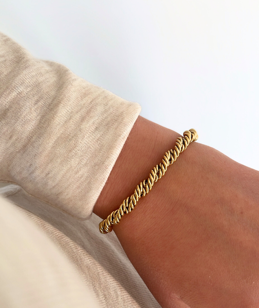 Clara - Bracelet torsadé doré