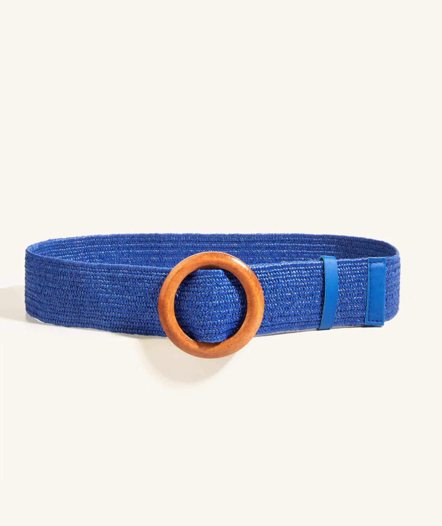 Mylène bleue - Ceinture élastique boucle ronde