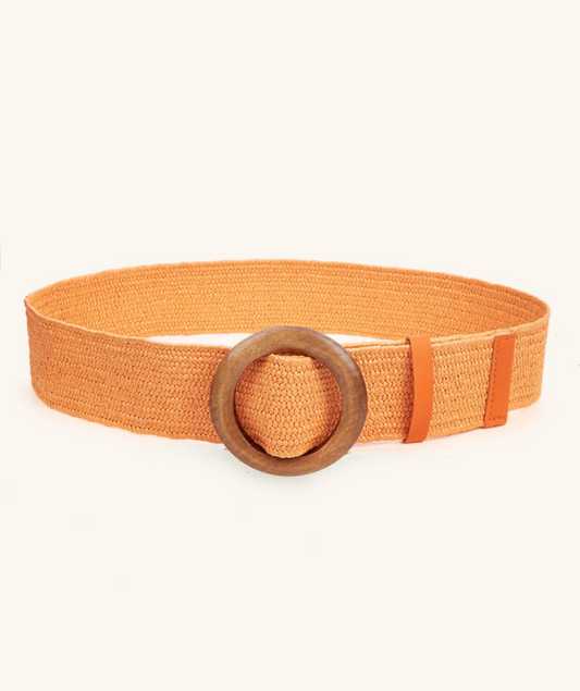 Mylène orange - Ceinture élastique boucle ronde