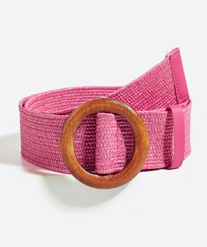 Mylène rose - Ceinture élastique boucle ronde