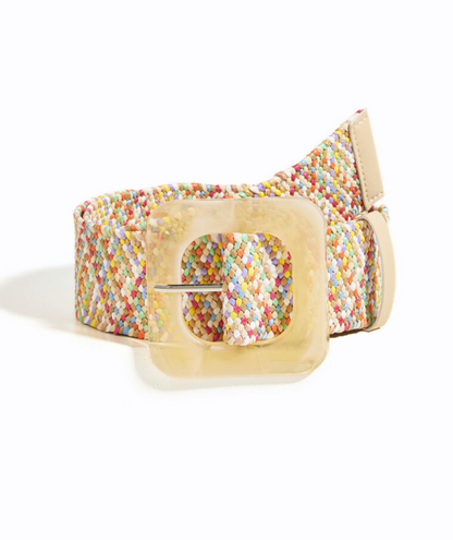 Betty multicolore - Ceinture élastique raphia