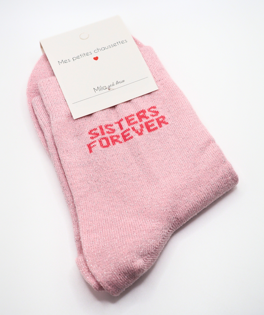 Chaussettes paillettes Sisters Forever roses