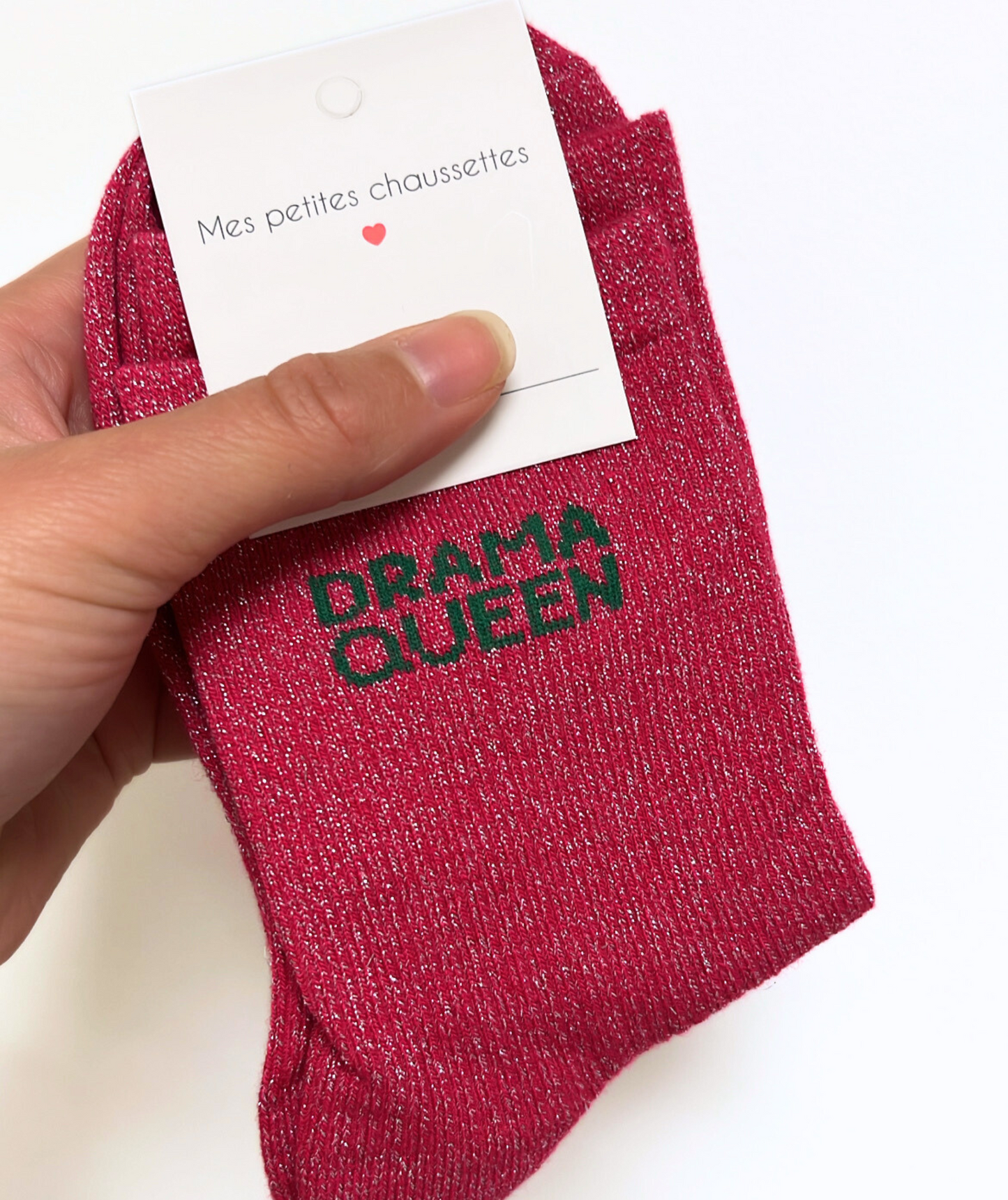 Chaussettes Drama Queen rose