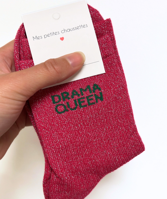 Chaussettes Drama Queen rose