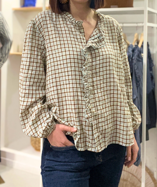 Isabella bleue - Chemise à carreaux