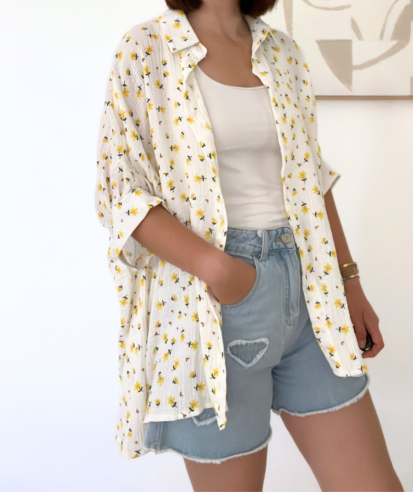 Bettina - Short en jeans coeur