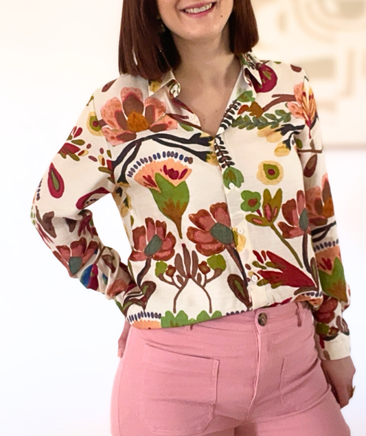 Laura - Chemisier à motifs floraux