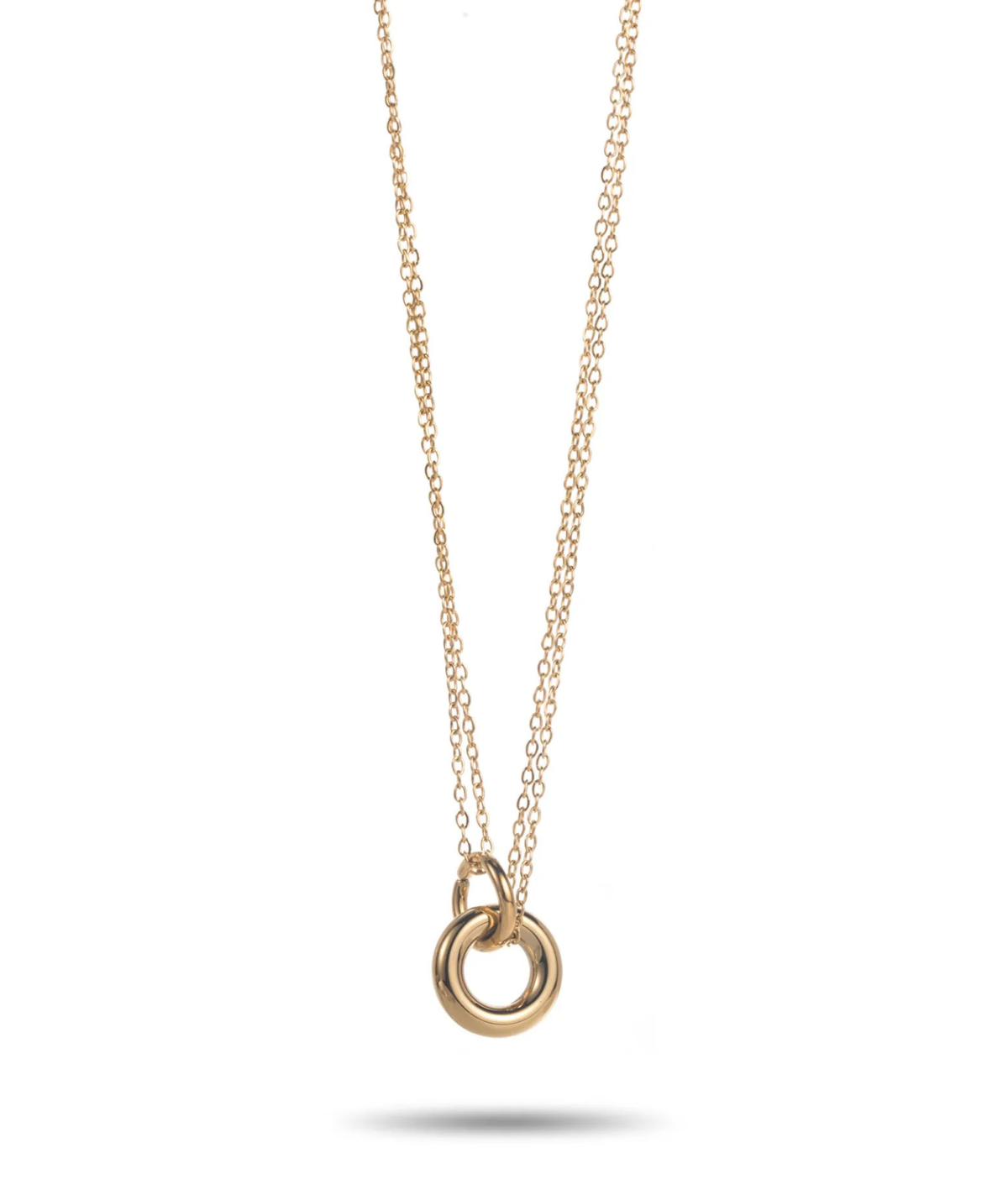 Léonie – Collier doré double chaîne à anneaux