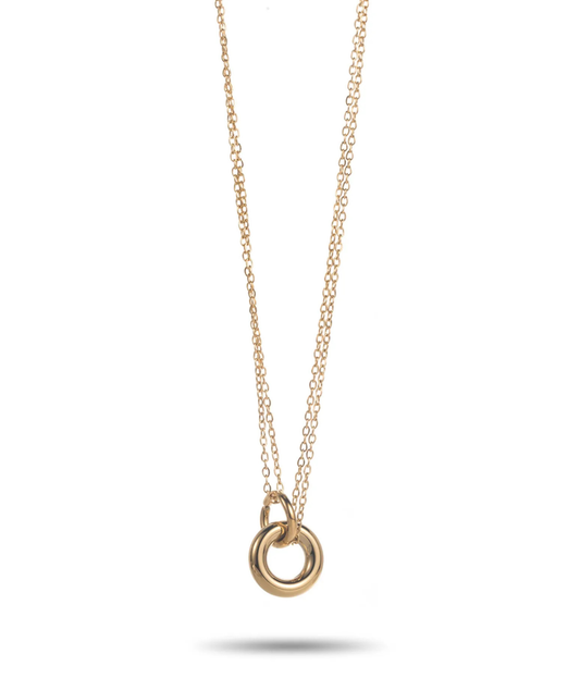 Léonie – Collier doré double chaîne à anneaux