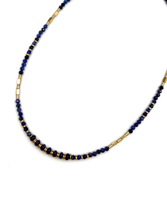 Alina bleu - Collier perles