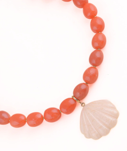 Candide orange - Collier coquillage