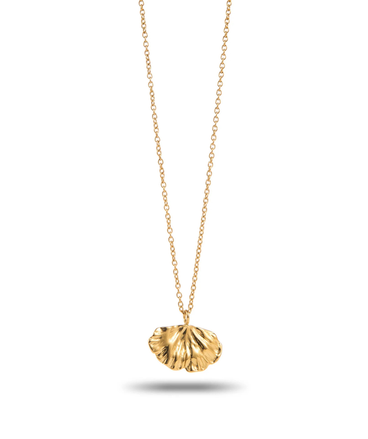 Flora - Collier doré feuille de ginkgo
