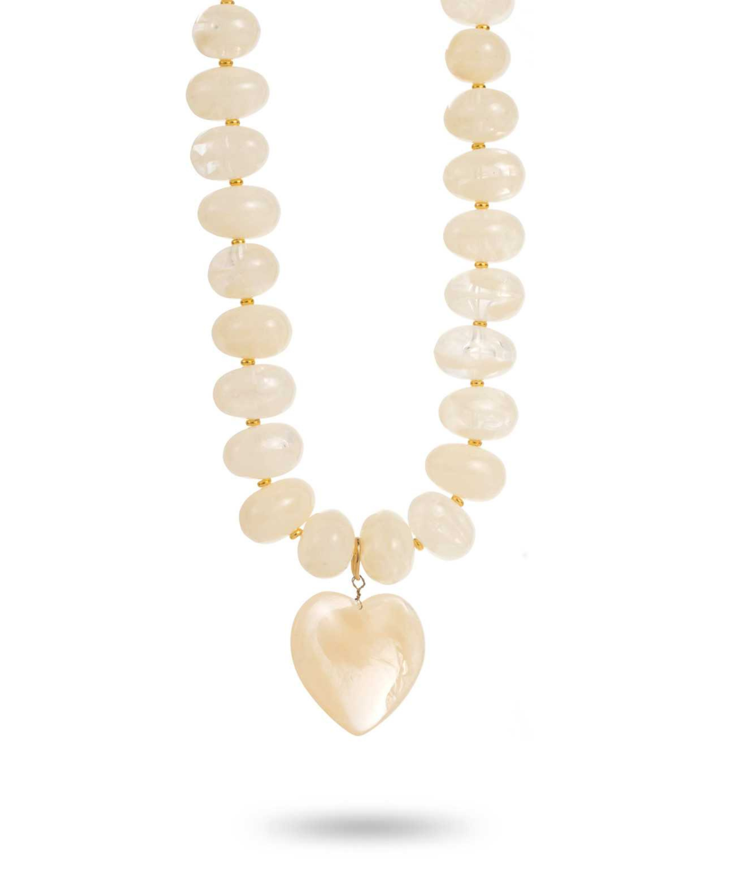 Livia écru - Collier résine coeur