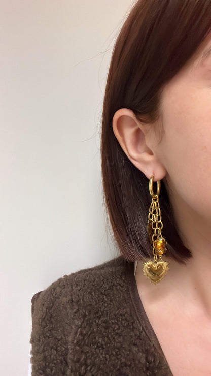 Méllina - Créoles pendentifs breloques cœur