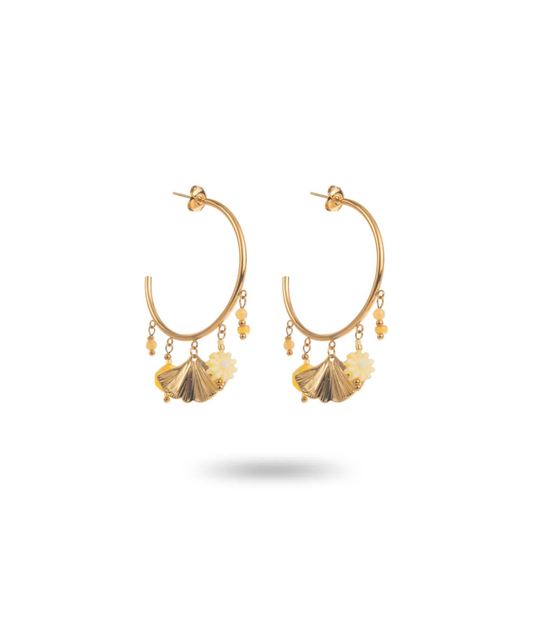 Nelly - Boucles d'oreilles créoles pampilles