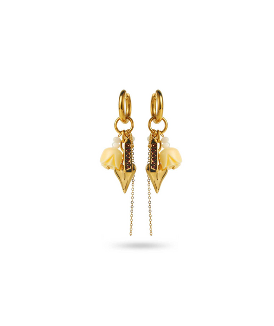 Hazel - Boucles d'oreilles créoles breloques