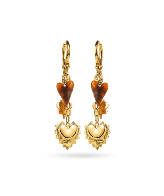 Méllina - Créoles pendentifs breloques cœur