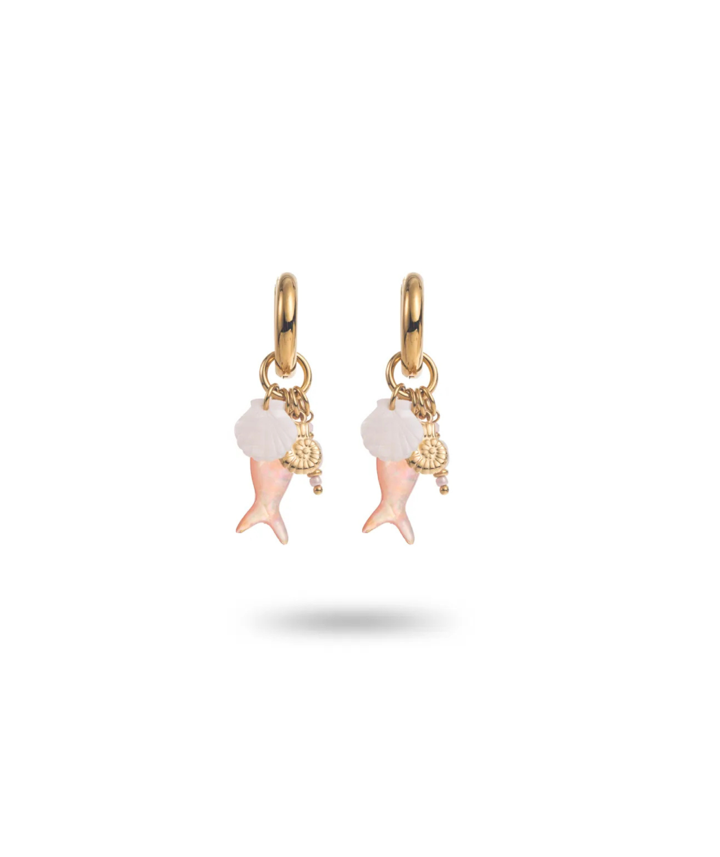 Caroline - Boucles d'oreilles créoles breloques