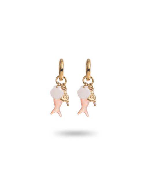 Caroline - Boucles d'oreilles créoles breloques