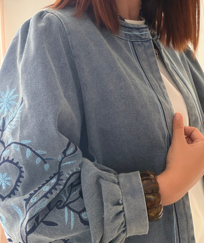 Thelma - Veste en jean brodée femme