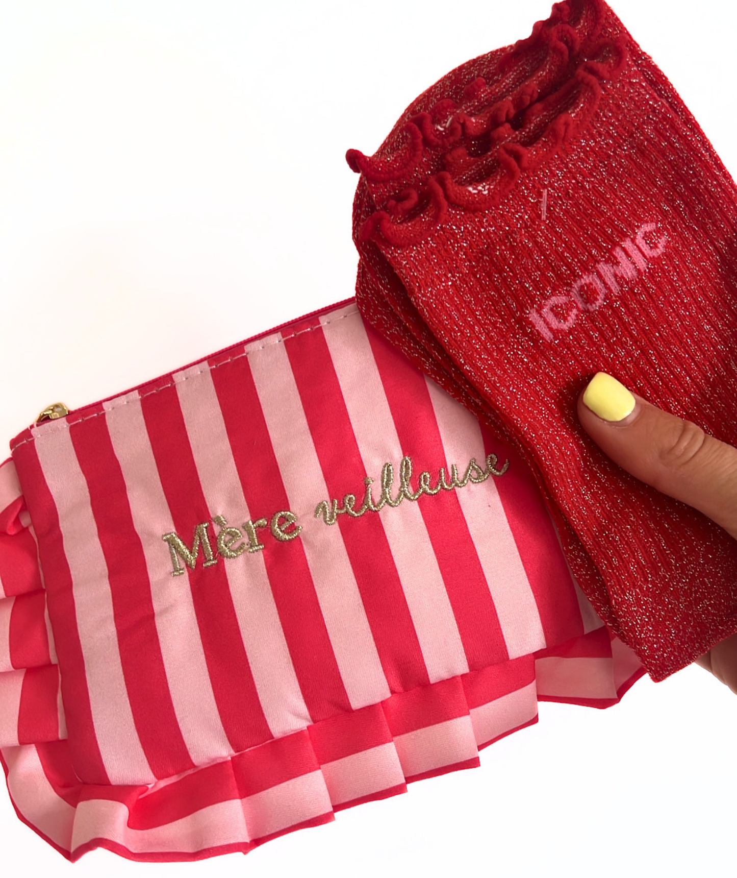 Duo Cadeau Fête des Mères – Mère Veilleuse & Chaussettes Iconic rouge