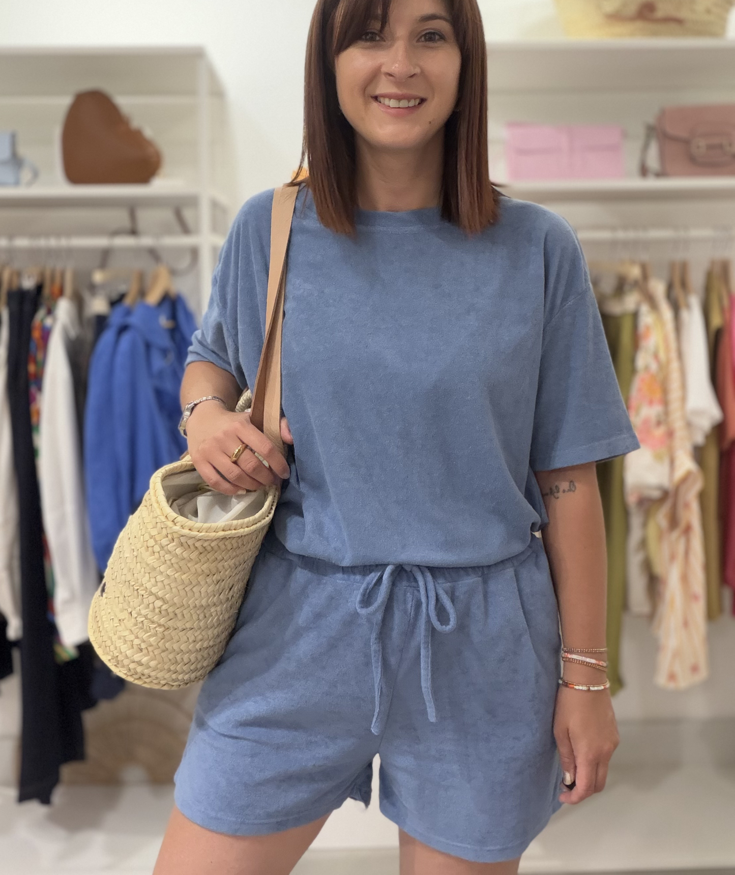 Adèle bleu - Tee-shirt éponge