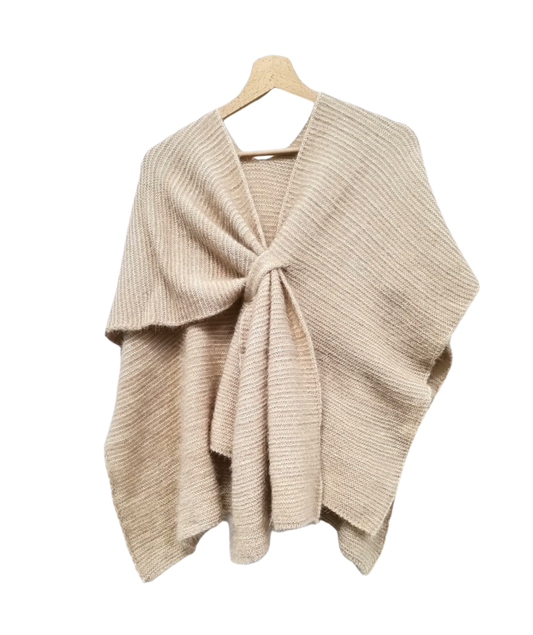 Olina beige - Gilet Croisé en maille douce