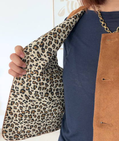 Ninon - Gilet sans manches camel effet suédine