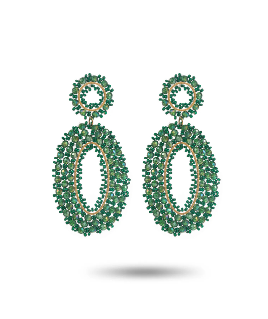 Pila vertes - Boucles d'oreilles ovales