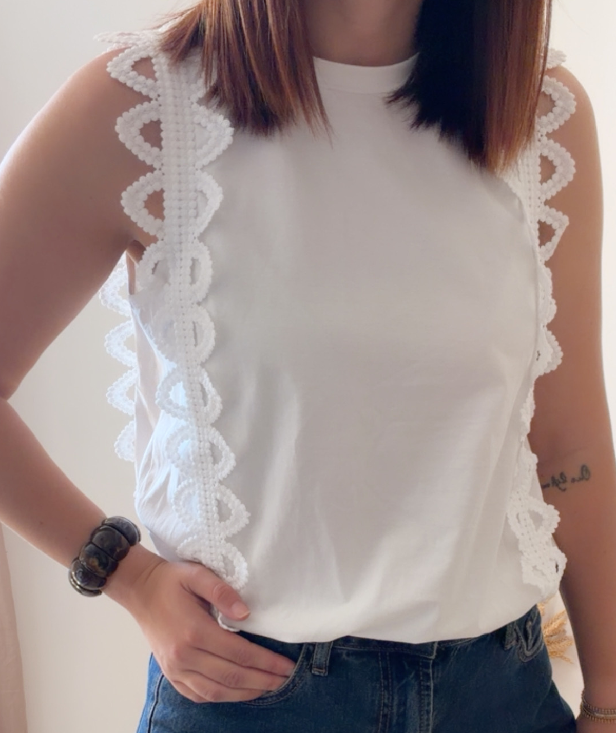 Soline - Top blanc sans manches
