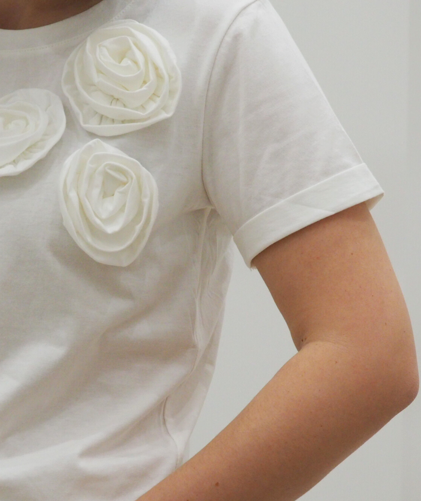 Liza blanc - Tee-shirt fleurs