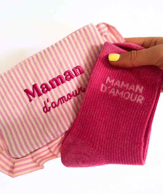 Duo Cadeau Fête des Mères – Maman d’Amour & Chaussettes Maman d’Amour