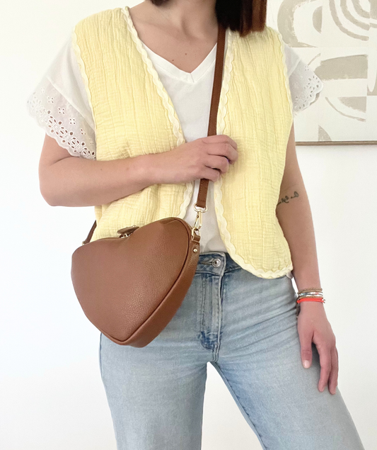Sac camel en forme de coeur