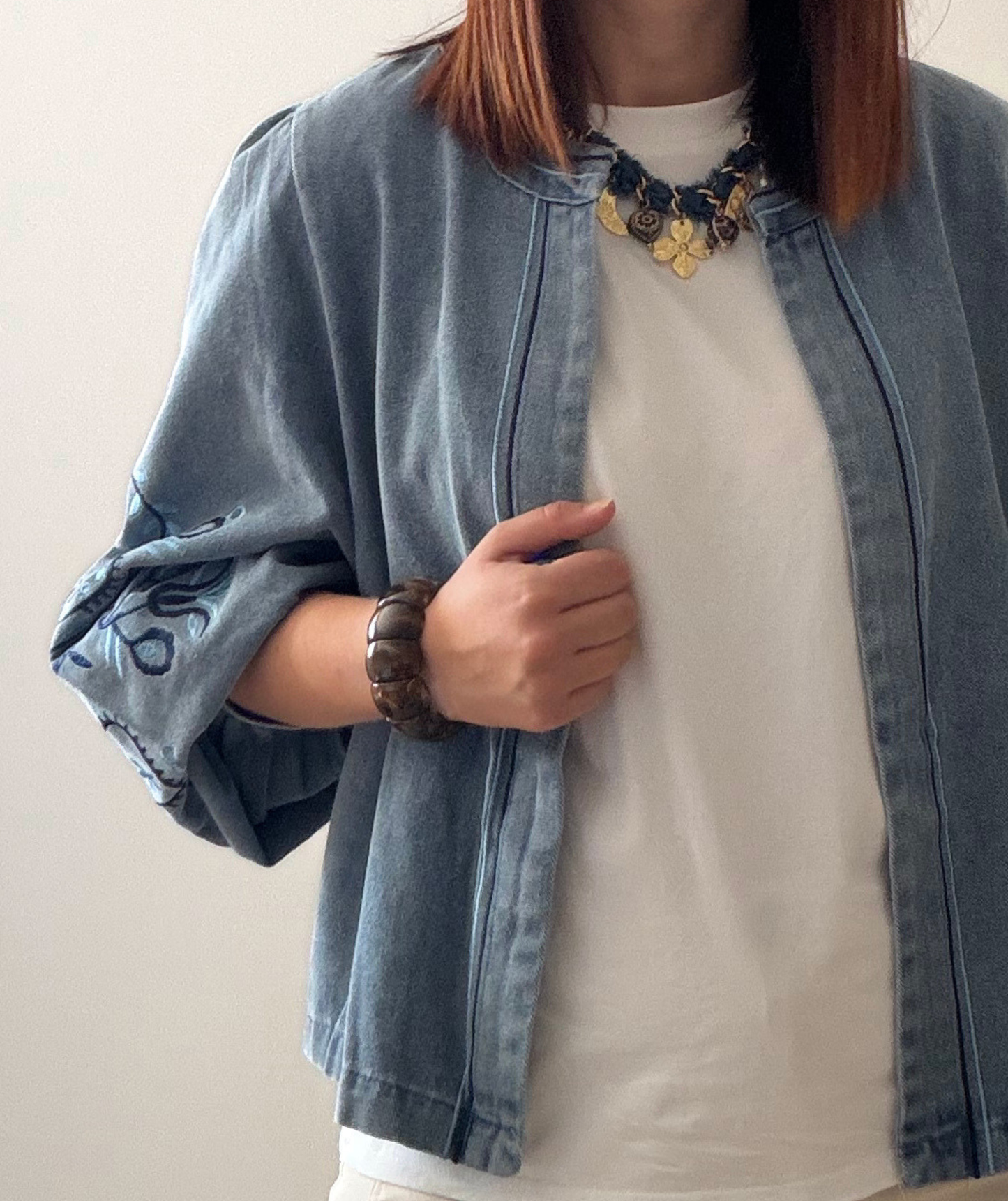 Thelma - Veste en jean brodée femme