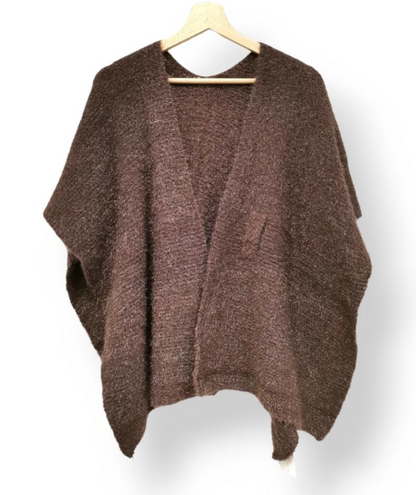 Olina marron - Gilet Croisé en maille douce