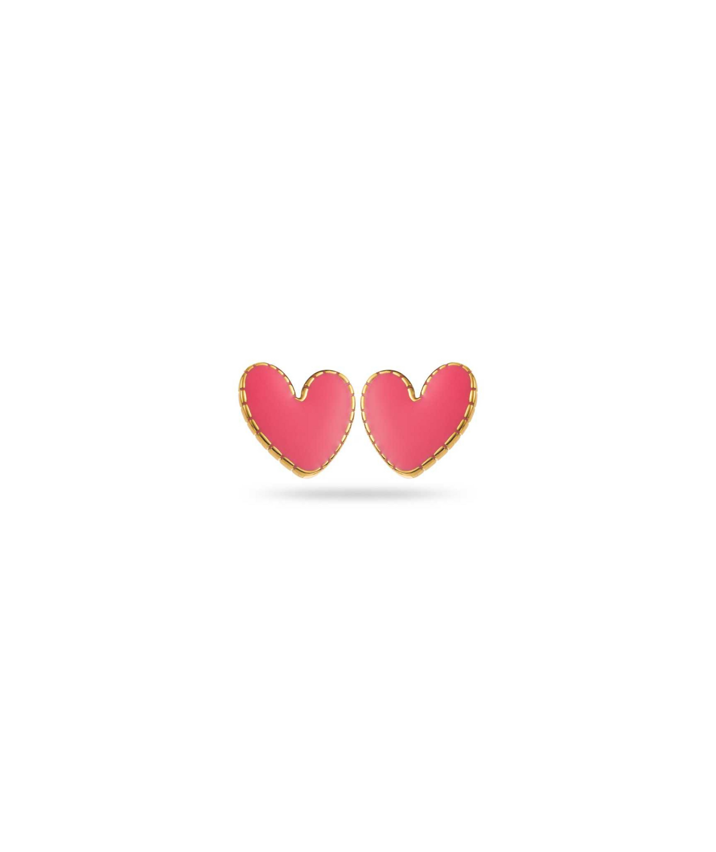 Carlina roses - Boucles d'oreilles puces coeur