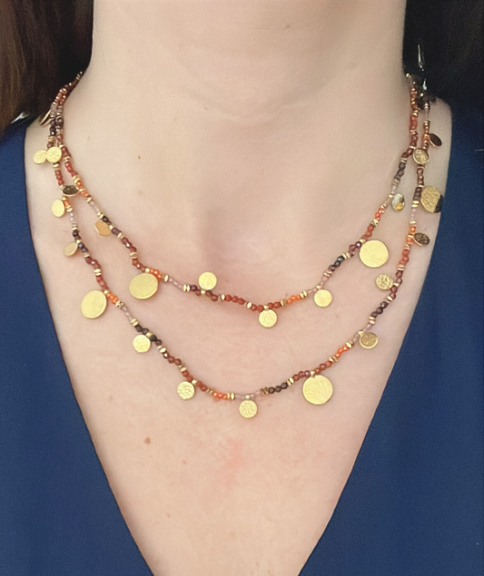 Calypsa terracotta - Collier deux en un