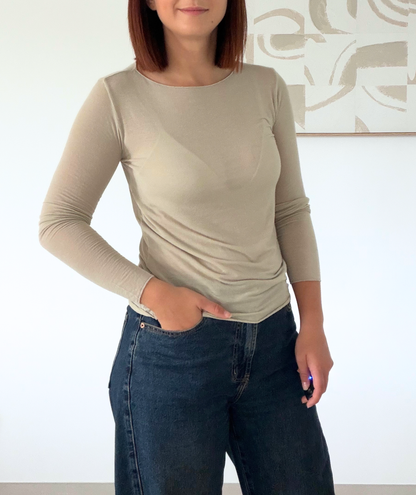 Paola beige - Top seconde peau
