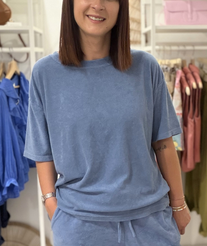 Adèle bleu - Tee-shirt éponge