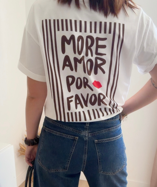 Alma - Tee-shirt blanc More Amor Por Favor