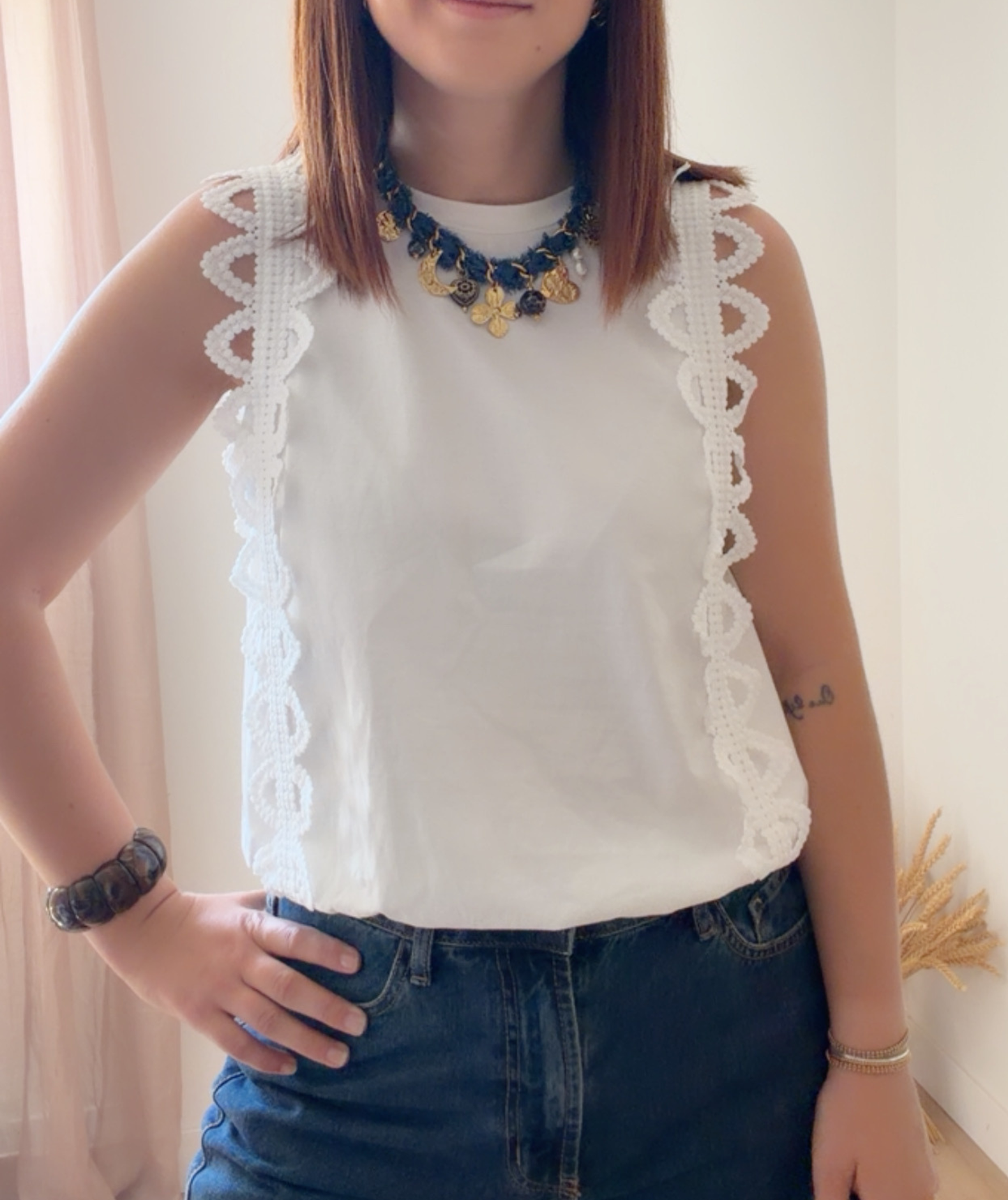 Soline - Top blanc sans manches