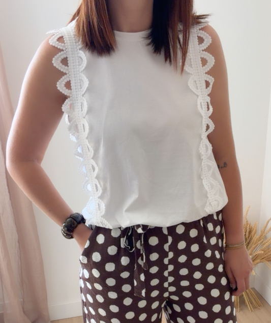 Soline - Top blanc sans manches