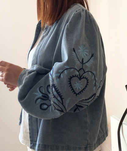 Thelma - Veste en jean brodée femme