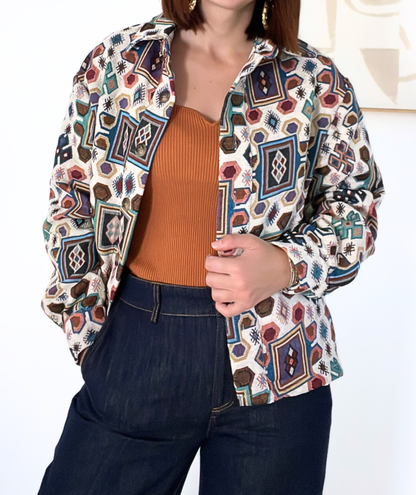 Auréline - Veste colorée à motifs géométrique