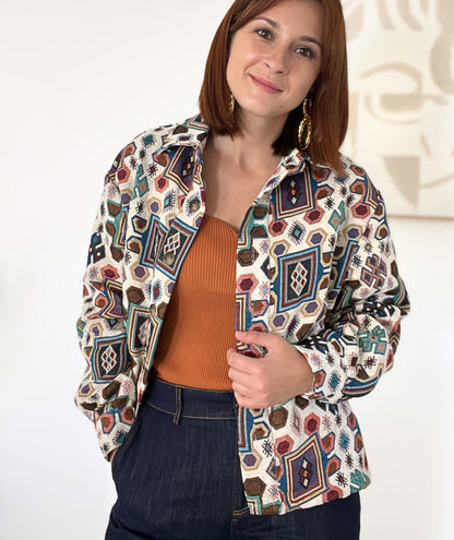 Auréline - Veste colorée à motifs géométrique