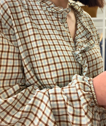 Isabella bleue - Chemise à carreaux